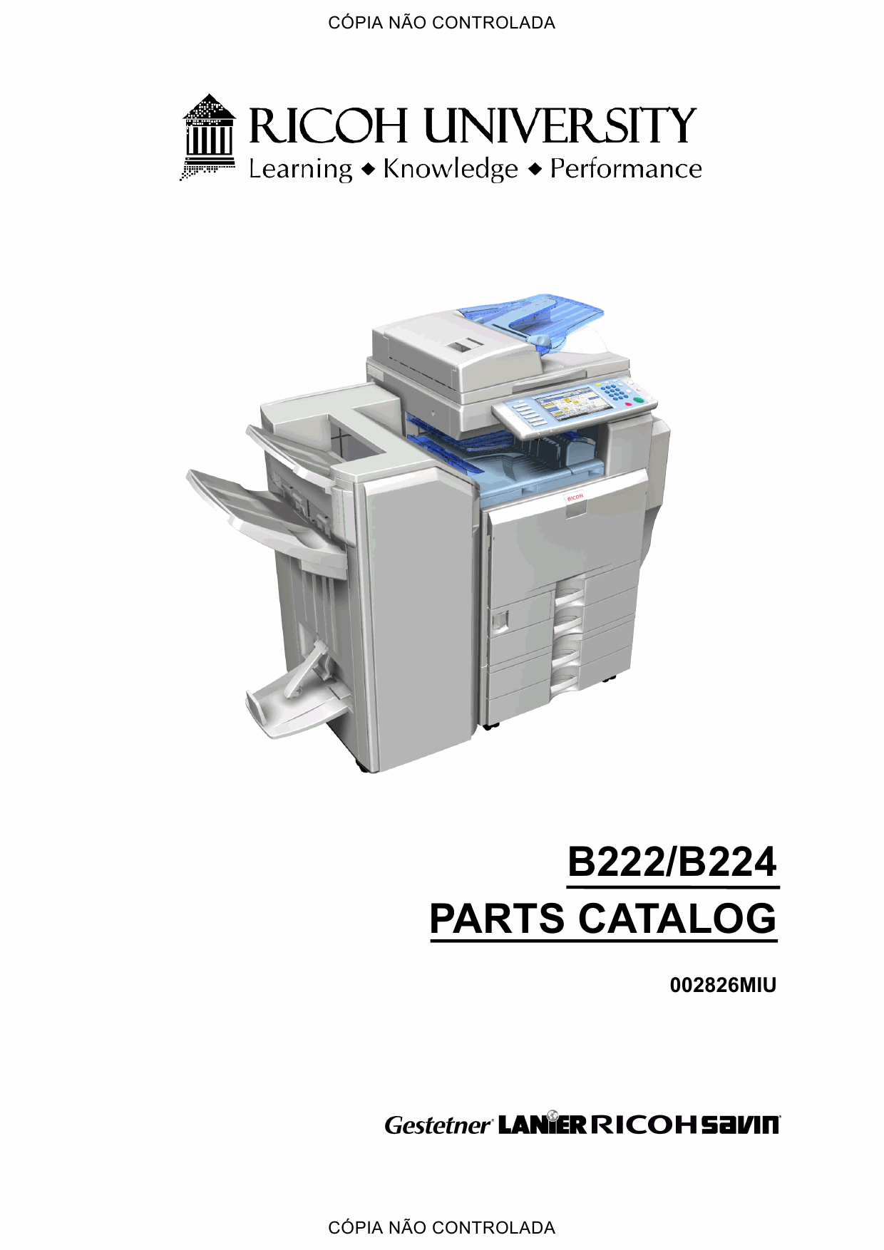 RICOH Aficio MP-C3500 C4500 B222 B224 Parts Catalog-1